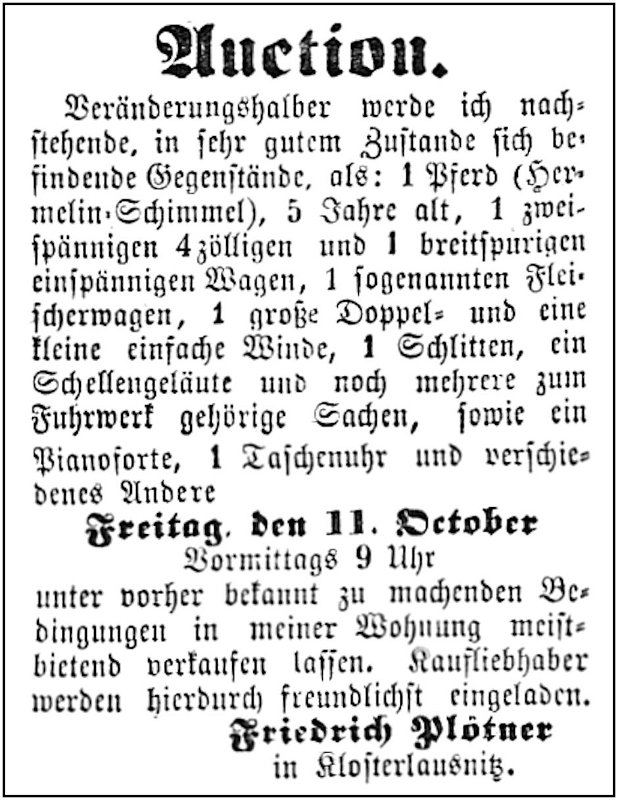 1867-10-11 Kl Versteigerung Ploetner